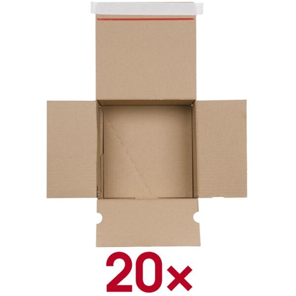 OTTO Office 20 Stück Kartons mit Automatikboden 20,1/20,1/9,9 cm braun, 20.1x9.9x20.1 cm