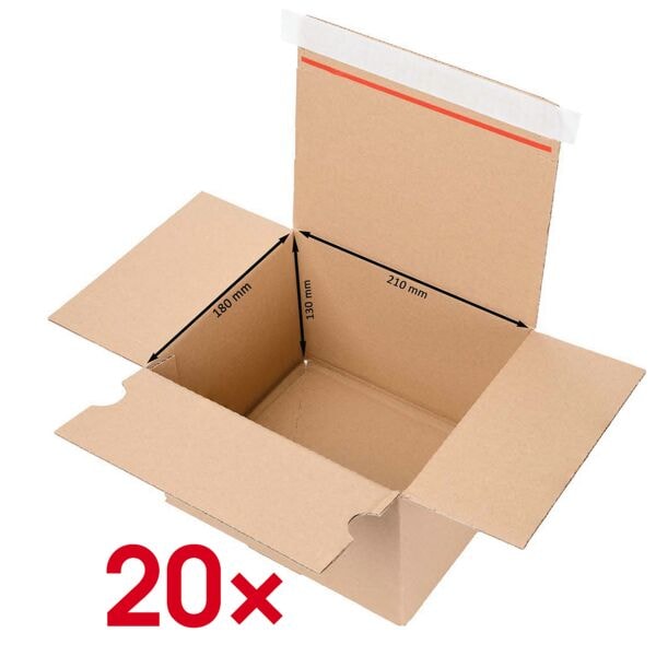 OTTO Office 20 Stück Kartons mit Automatikboden 21,6/18,6/14,2 cm braun, 21.6x14.2x18.6 cm