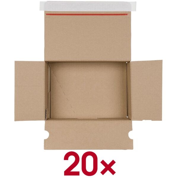 OTTO Office 20 Stück Kartons mit Automatikboden 22,6/16,1/8,8 cm braun, 22.6x8.8x16.1 cm
