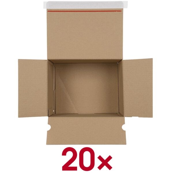 OTTO Office 20 Stück Kartons mit Automatikboden 26,6/20,6/16,6 cm braun, 26.6x16.6x20.6 cm