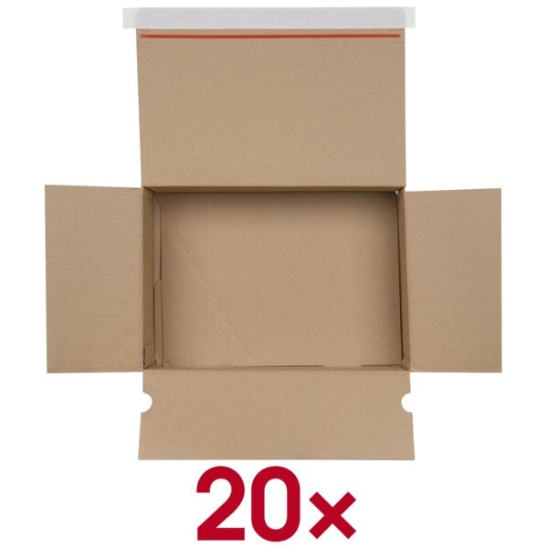 OTTO Office 20 Stück Kartons mit Automatikboden 30,6/21,6/9,7 cm braun, 30.6x9.7x21.6 cm