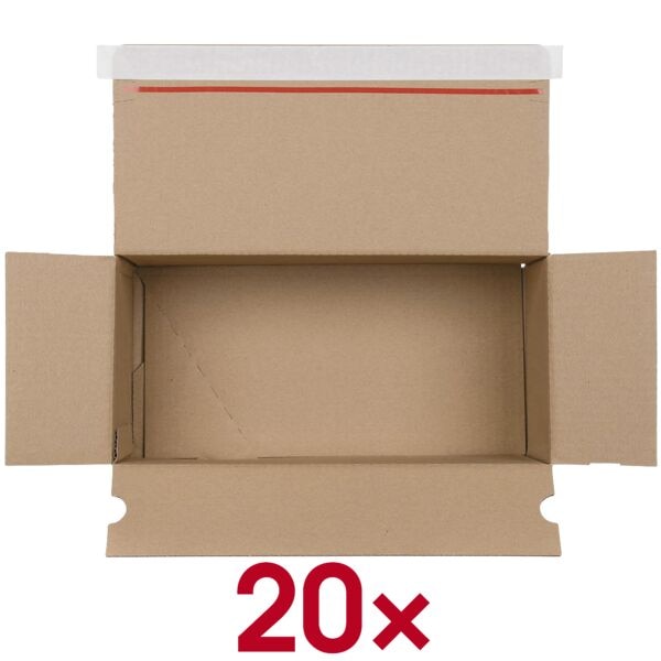 OTTO Office 20 Stück Kartons mit Automatikboden 32,1/16,1/13,2 cm braun, 32.1x13.2x16.1 cm