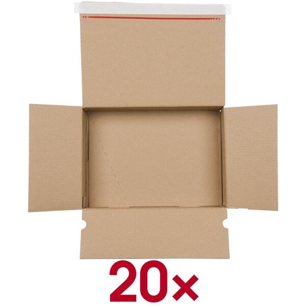 OTTO Office 20 Stück Kartons mit Automatikboden 35,0/25,0/8,0 cm braun, 35x8x25 cm