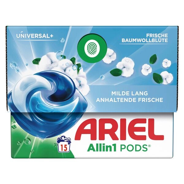 ARIEL Waschmittel-Pods »UNIVERSAL+ Allin1 PODS Frische Baumwollblüte« 15 WL
