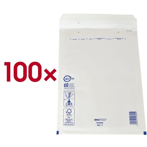 aroFol Luftpolster-Versandtaschen »classic Gr. 6« 100 Stück weiß, 24x35 cm
