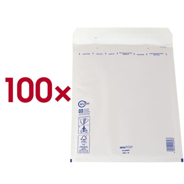 aroFol Luftpolster-Versandtaschen »classic Gr8« 100 Stück weiß, 29x37 cm