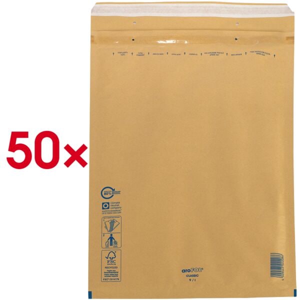 aroFol Luftpolster-Versandtaschen »classic Gr. 9« 50 Stück braun, 32x45.5 cm