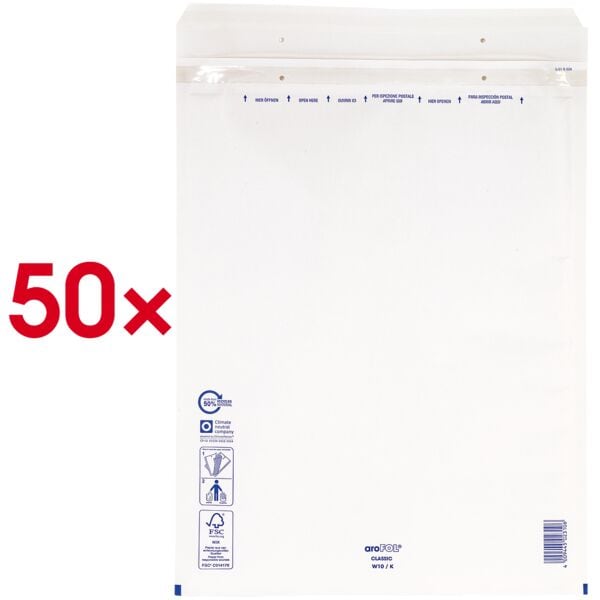 aroFol Luftpolster-Versandtaschen »classic Gr. 10« 50 Stück weiß, 37x48 cm