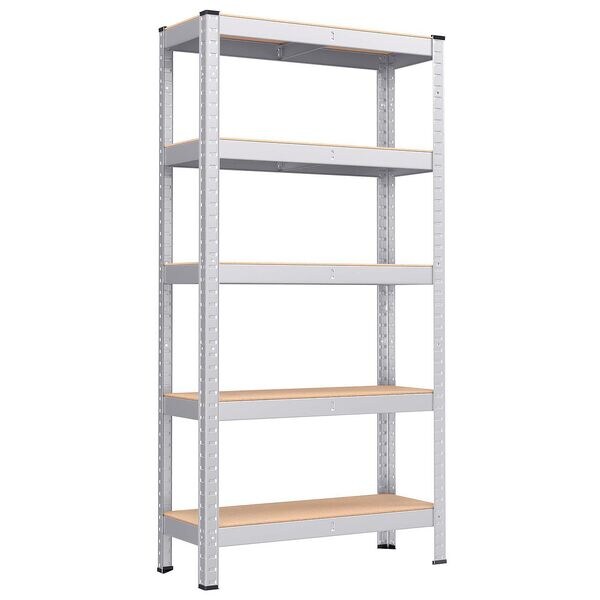 Songmics Schwerlastregal 5 Fachböden je 130 kg 75 x 30 x 150 cm silber, 75x150x30 cm