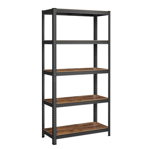 Songmics Schwerlastregal 5 Fachböden je 175 kg 90 x 40 x 180 cm braun, 90x180x40 cm