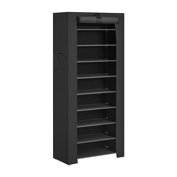 Songmics Stoffschrank schwarz 60/28/160 cm schwarz, 60x160x28 cm