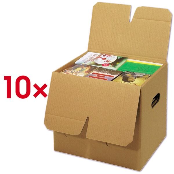 Quali Well Bücherkartons - 10 Stück braun