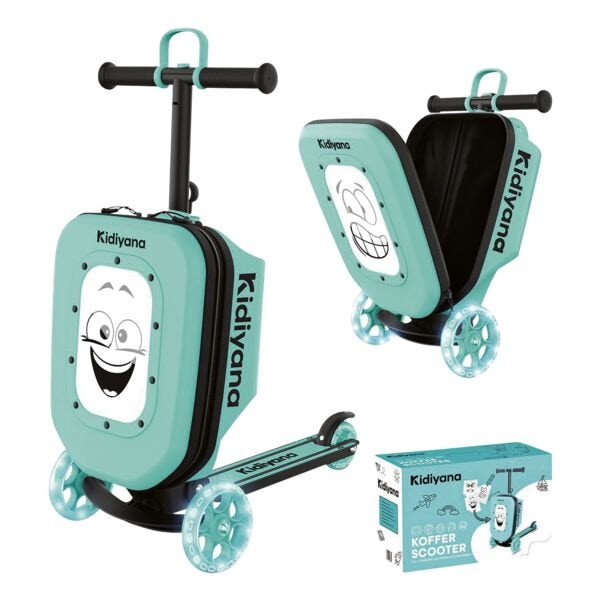 OTTO Office Kinderroller mit Koffer - 3-Rad Scooter grün