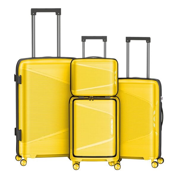 4FLY Hartschalen-Reisekoffer-Set »Linea Lux« S/M/L/XL 18 L/30 L/61 L/96 L 4 Stück gelb, 48x75x30 cm
