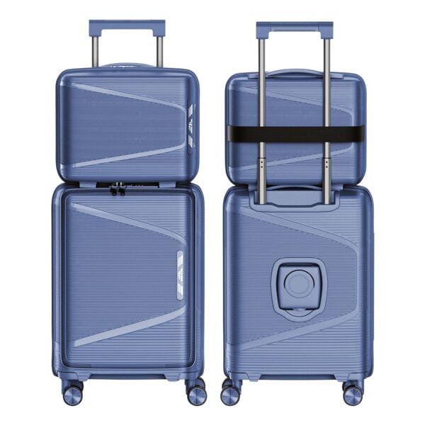4FLY Hartschalen-Reisekoffer-Set »Linea Lux« S/M 18 L/30 L 2 Stück blau, 36x54x19 cm