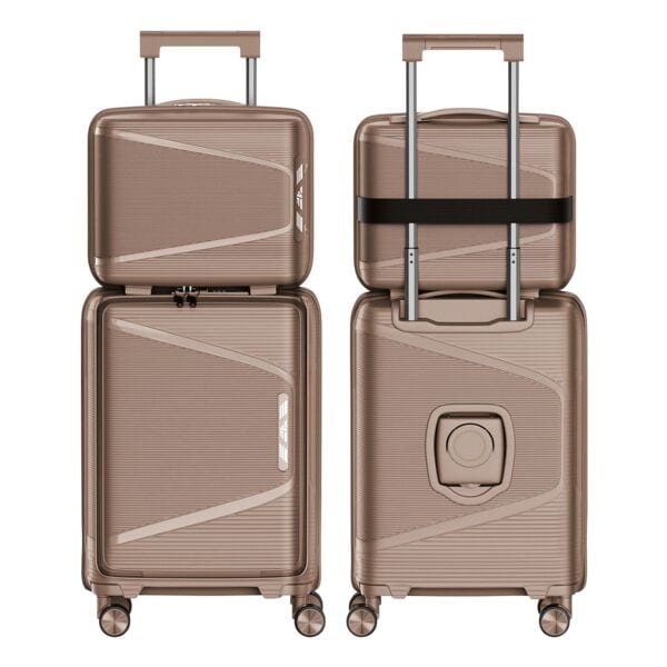 4FLY Hartschalen-Reisekoffer-Set »Linea Lux« S/M 18 L/30 L 2 Stück grün, 36x54x19 cm