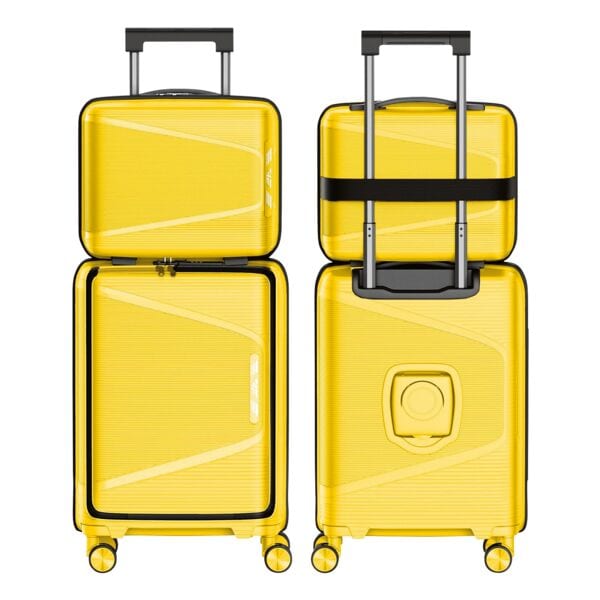 4FLY Hartschalen-Reisekoffer-Set »Linea Lux« S/M 18 L/30 L 2 Stück gelb, 36x54x19 cm