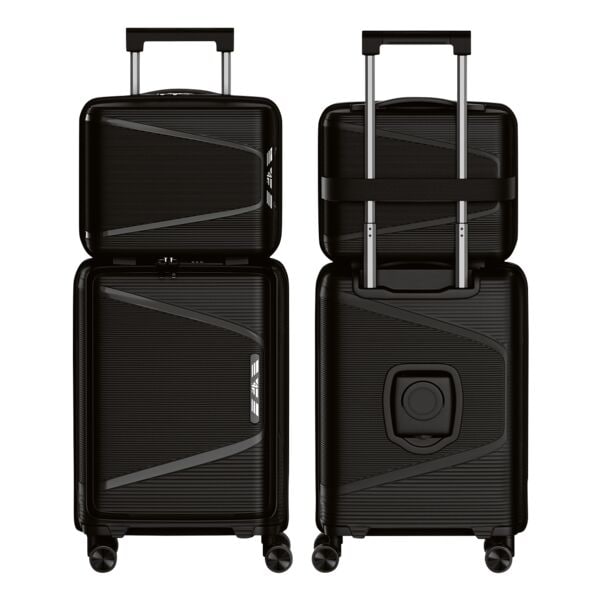 4FLY Hartschalen-Reisekoffer-Set »Linea Lux« S/M 18 L/30 L 2 Stück schwarz, 36x54x19 cm