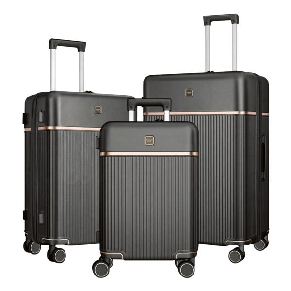 4FLY Hartschalen-Reisekoffer-Set »Lumina« M/L/XL 37 L/68 L/103 L 3 Stück grau, 51x76x30 cm