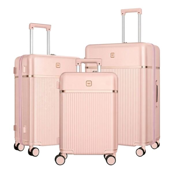 4FLY Hartschalen-Reisekoffer-Set »Lumina« M/L/XL 37 L/68 L/103 L 3 Stück rosa, 51x76x30 cm