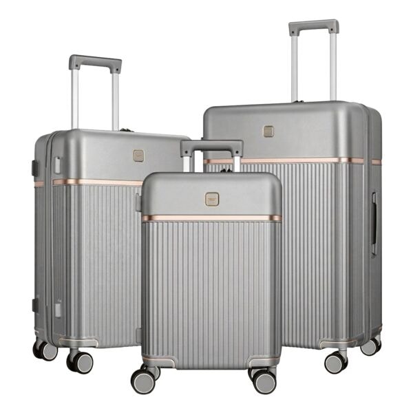 4FLY Hartschalen-Reisekoffer-Set »Lumina« M/L/XL 37 L/68 L/103 L 3 Stück silber, 51x76x30 cm