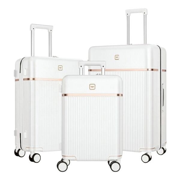 4FLY Hartschalen-Reisekoffer-Set »Lumina« M/L/XL 37 L/68 L/103 L 3 Stück weiß, 51x76x30 cm