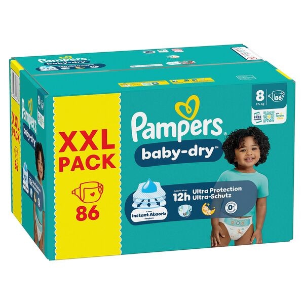 Pampers Windeln »baby-dry™ XXL PACK« Gr. 8 (17+ kg) 86 Stück weiß
