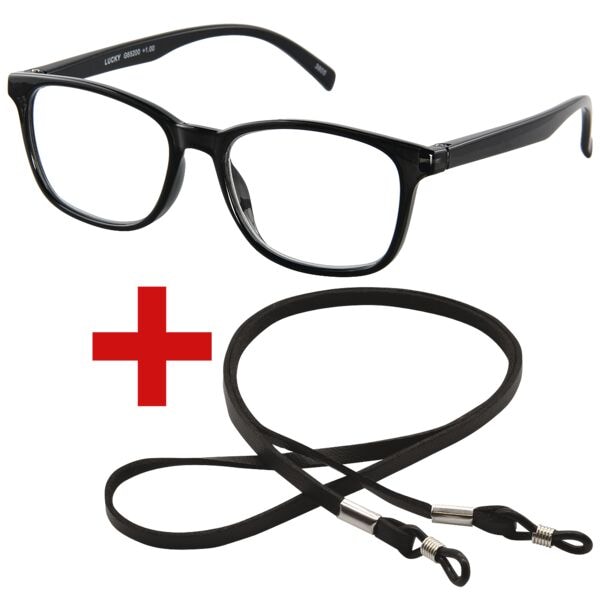 I Need You Lesebrille »Lucky« +1,00 dpt inkl. Brillenband 65 cm schwarz, 3.9 cm