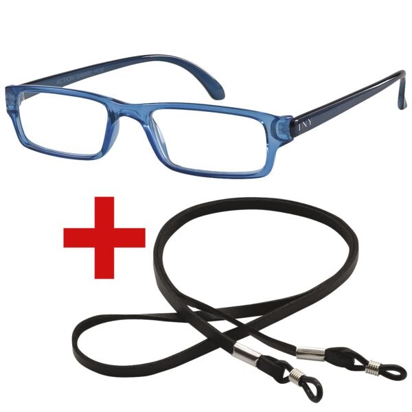 I Need You Lesebrille »Action« +2,00 dpt inkl. Brillenband 65 cm Blau, 2.9 cm