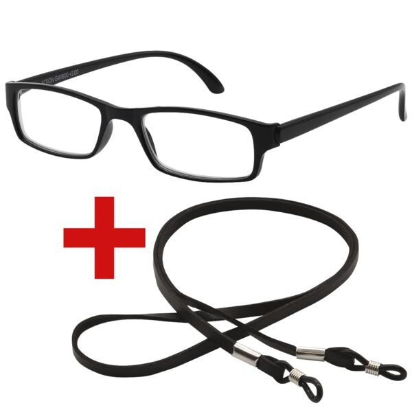I Need You Lesebrille »Action« +2,00 dpt inkl. Brillenband 65 cm schwarz, 2.9 cm