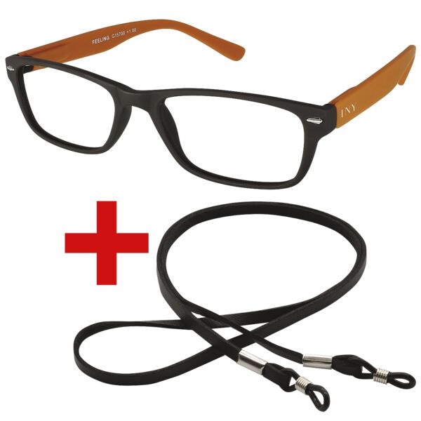 I Need You Lesebrille »Feeling« +1,00 dpt inkl. Brillenband 65 cm blau-orange, 3 cm