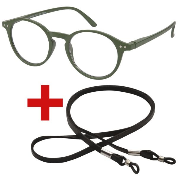 I Need You Lesebrille »Quinn« +1,50 dpt inkl. Brillenband 65 cm grün, 4.4 cm