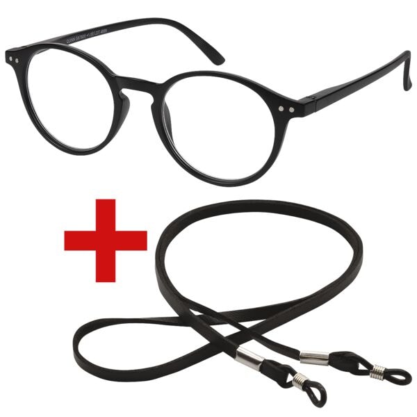 I Need You Lesebrille »Quinn« +1,50 dpt inkl. Brillenband 65 cm schwarz, 4.4 cm