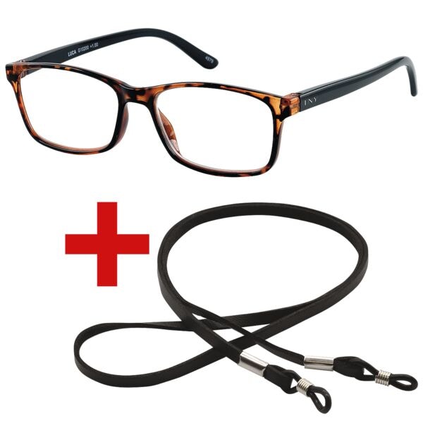 I Need You Lesebrille »Luca« +1,50 dpt inkl. Brillenband 65 cm braun-havanna, 3.6 cm