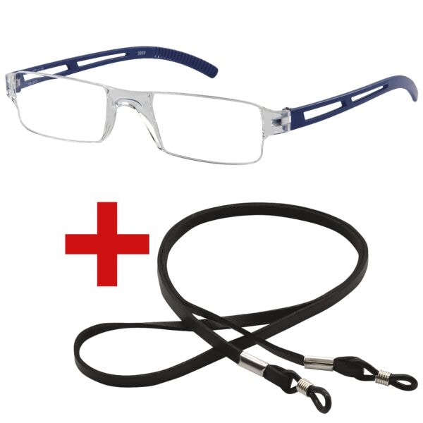 I Need You Lesebrille »Joy« +2,00 dpt inkl. Brillenband 65 cm kristall-blau, 2.8 cm