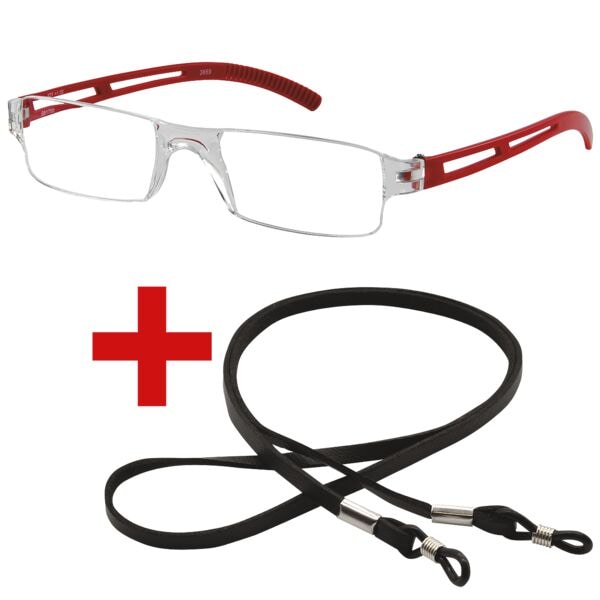 I Need You Lesebrille »Joy« +2,00 dpt inkl. Brillenband 65 cm kristall-rot, 2.8 cm