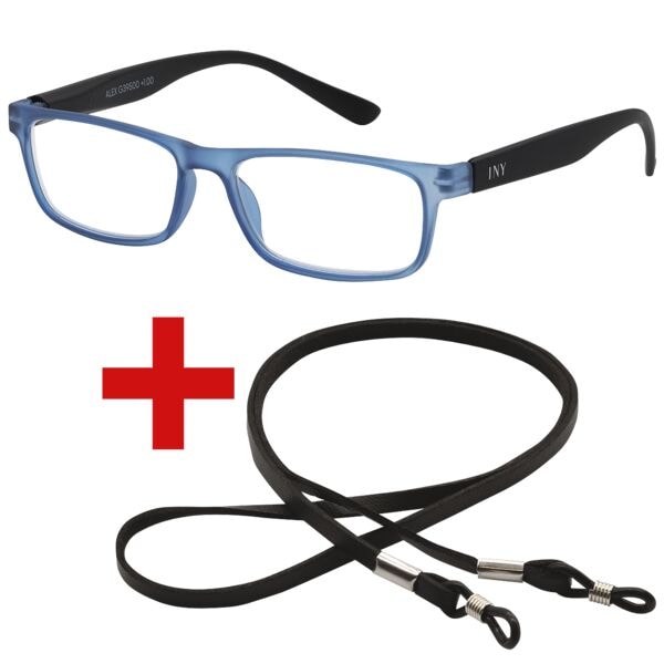 I Need You Lesebrille »Alex« +1,00 dpt inkl. Brillenband 65 cm blau-schwarz, 3.2 cm