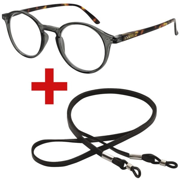 I Need You Lesebrille »Sasha« +1,00 dpt inkl. Brillenband 65 cm grau-havanna, 4.4 cm