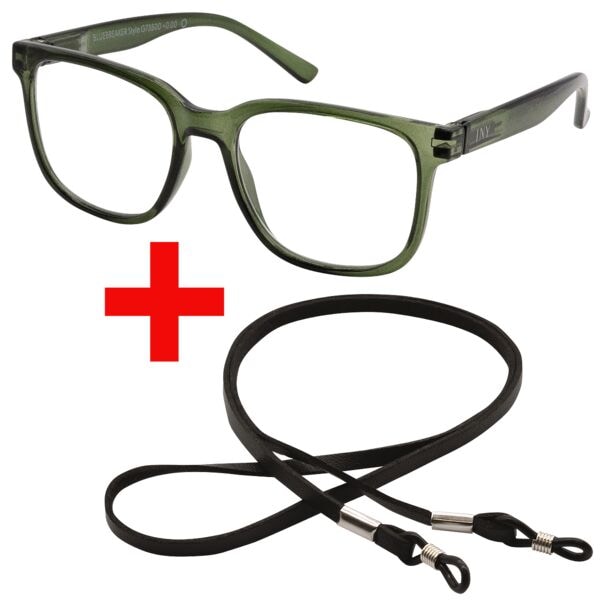I Need You Lesebrille »Bluebreaker Style« +0,00 dpt inkl. Brillenband 65 cm grün, 4.2 cm