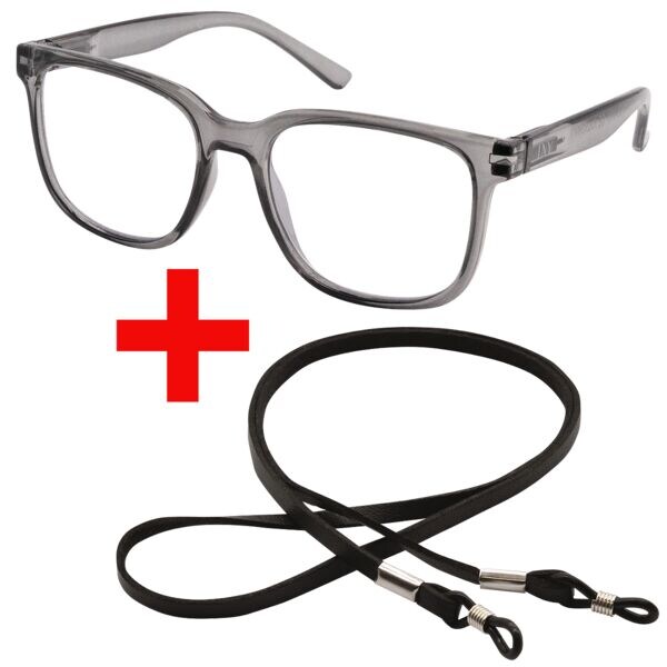 I Need You Lesebrille »Bluebreaker Style« +1,50 dpt inkl. Brillenband 65 cm grau, 4.2 cm