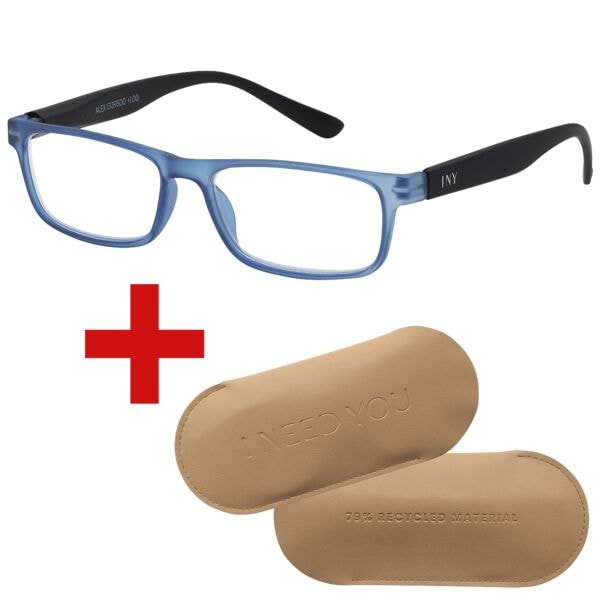I Need You Lesebrille »Alex« +2,50 dpt inkl. Brillenetui CARRY Gr. L blau-schwarz, 3.2 cm