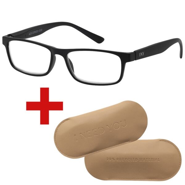 I Need You Lesebrille »Alex« +2,50 dpt inkl. Brillenetui CARRY Gr. L schwarz, 3.2 cm