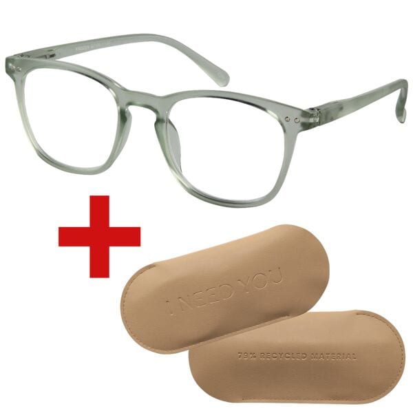 I Need You Lesebrille »Frozen« +1,50 dpt inkl. Brillenetui CARRY Gr. L grün, 4 cm