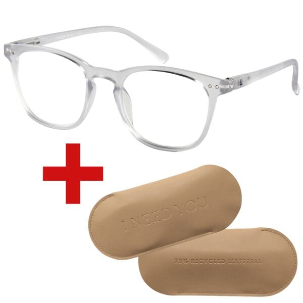 I Need You Lesebrille »Frozen« +1,50 dpt inkl. Brillenetui CARRY Gr. L kristall, 4 cm