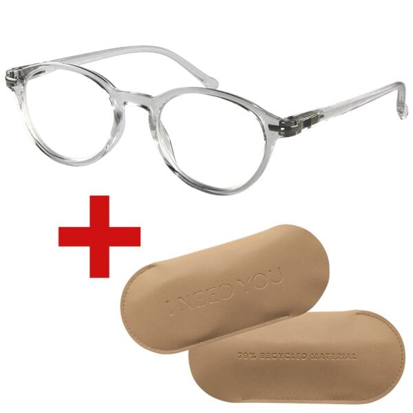 I Need You Lesebrille »Tropic« +1,00 dpt inkl. Brillenetui CARRY Gr. L kristall, 4 cm