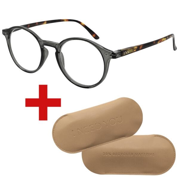 I Need You Lesebrille »Sasha« +2,00 dpt inkl. Brillenetui CARRY Gr. L grau-havanna, 4.4 cm