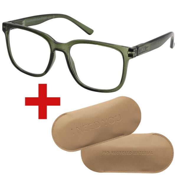 I Need You Lesebrille »Bluebreaker Style« +1,00 dpt inkl. Brillenetui CARRY Gr. L grün, 4.2 cm