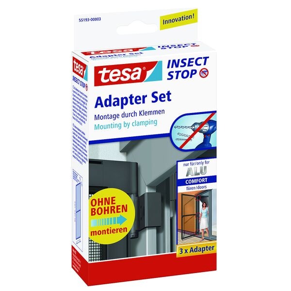 tesa Klemmscharnier für Fliegengitter »Insect Stop Alu Comfort Adapter Set« anthrazit anthrazit