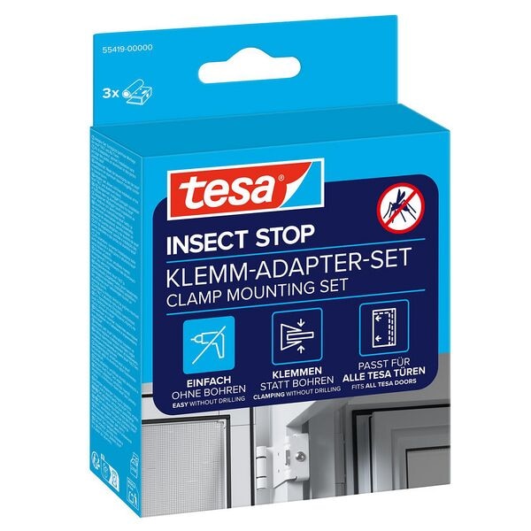 tesa Klemmscharnier für Fliegengitter »Insect Stop Falt Adapter Set« anthrazit weiß