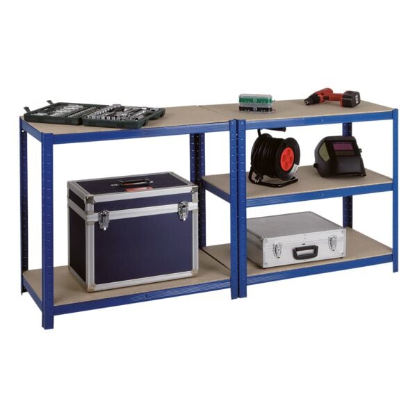 SZ Metall Schwerlastregal »Multitasker« 45 x 180 cm blau, 90x180x45 cm